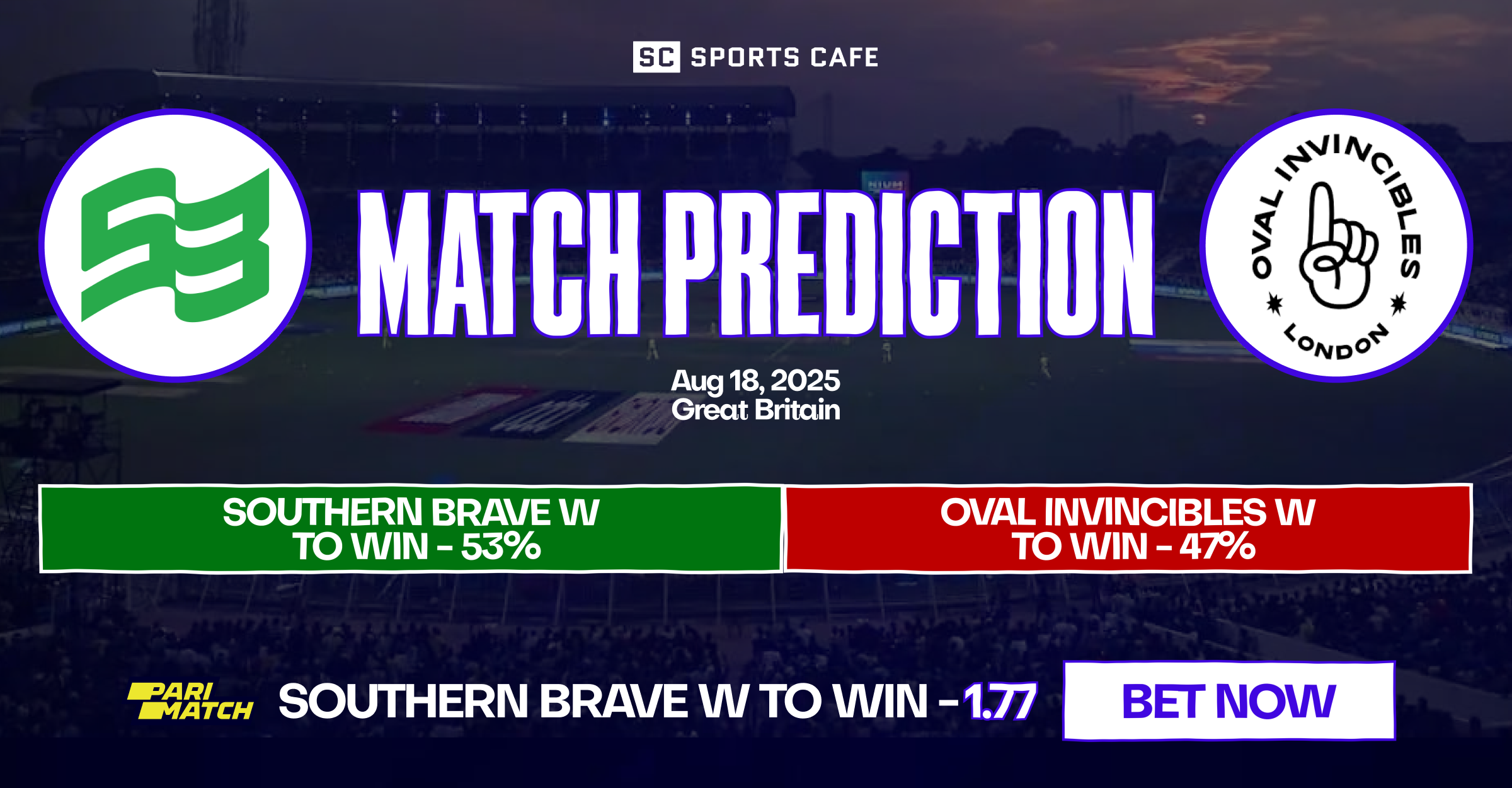 Southern Brave-W vs Oval Invincibles-W
